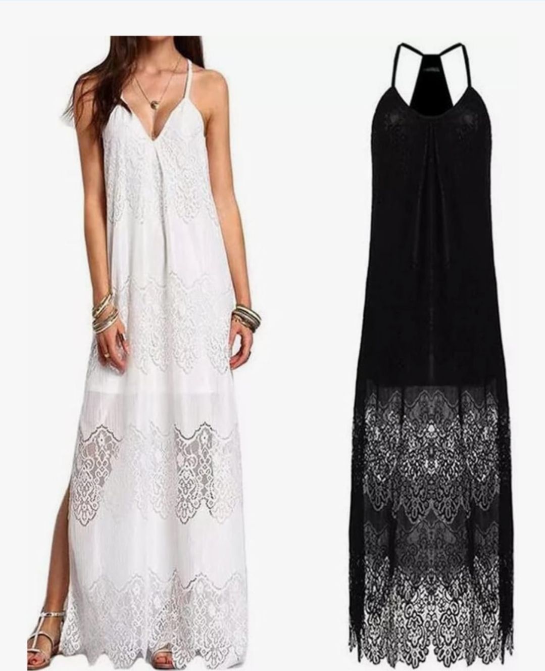 Kleider: bodenlanges Sommerkleid Gr. S (schwarz oder weiss) – Neu und originalverpackt aus Schönengrund von Lotusblume90
