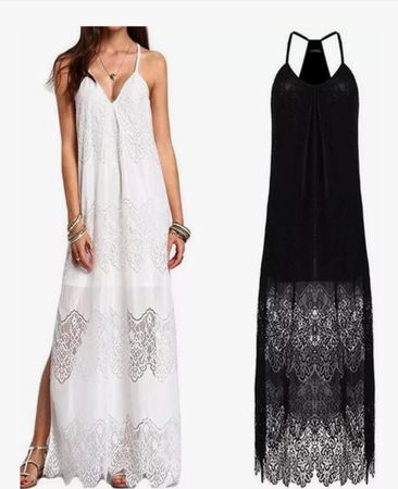 bodenlanges Sommerkleid Gr. S (schwarz oder weiss)