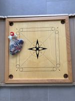 Brettspiel, Holzspiel, Carrom und Backgammon, 68x68cm