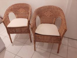 2 Korbsessel geflochten 