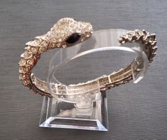 Schlangen-Armband (Armspange silberfarbig mit Strasssteinen)