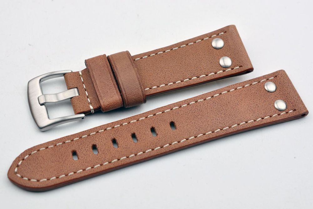 Uhrenband Vintage Fliegerband 22mm hellbraun 1