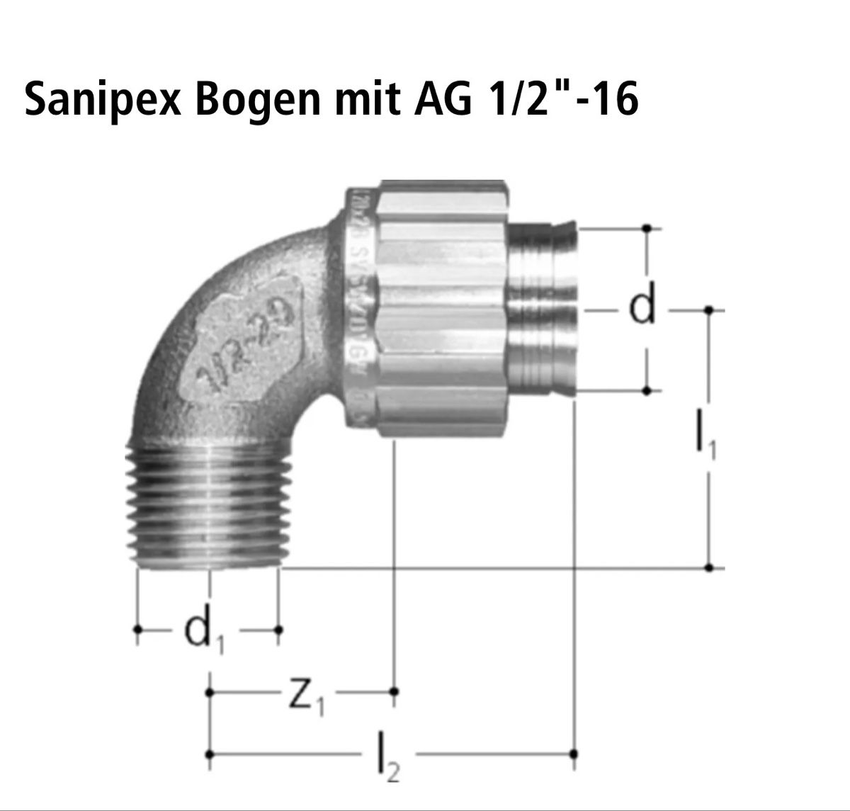 Rubinetteria: Sanipex Bogenübergang 16/ 1/2 – Nuovo e nell'imballaggio originale da Bubendorf venduto da Fer_123