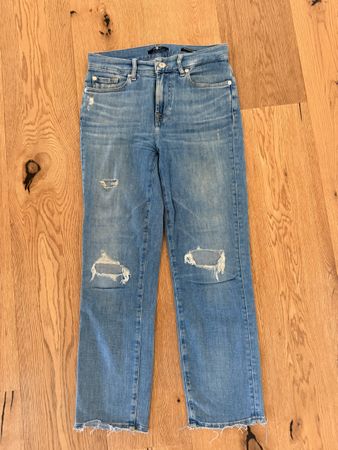 Jeans 7 For All Mankind Straight Grösse 26 blau