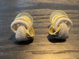 Ohrstecker glitzernd in Gold und Weiss