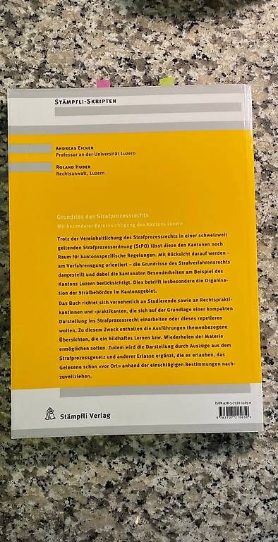Bücher: Grundriss des Strafprozessrechts – Gebraucht aus Sörenberg von An_bl 1