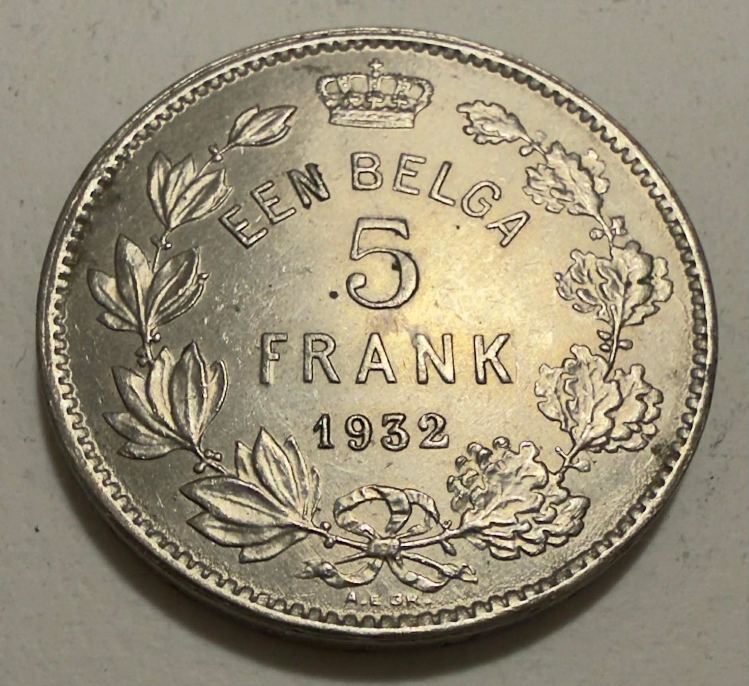 Tutti le monete: Belgium 5 Franks 1932 aUNC Grade – Nuovo (secondo la descrizione) da Zürich venduto da Tasmiyah 1