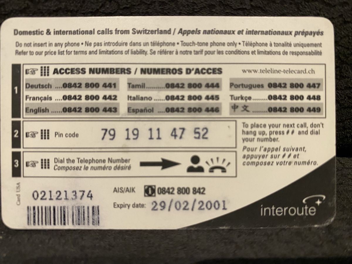 Telefon- & Taxkarten: Teleline – Gebraucht aus Lausanne von babacard10 1