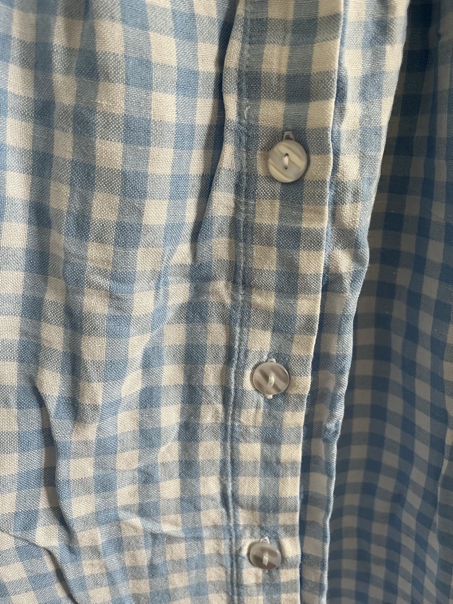 Kleider: Blue checked linen-viscose dress – Gebraucht aus Zürich von lux_t6lx 4