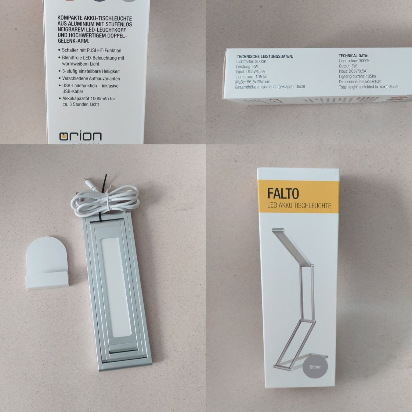 Lampade: LED Tischleuchte FALTO – Nuovo e nell'imballaggio originale da Tobel venduto da Jorca 1