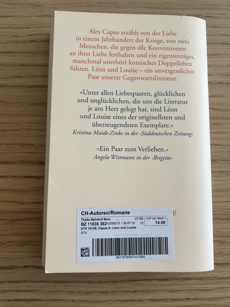 Libri: Léon und Louise - Alex Capus – Usato da Winterthur venduto da mon_hk2h 1