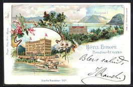 Litho Paradiso-Lugano, Hotel Europe mit 