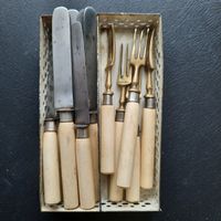 Besteck Set Messer Gabel Vintage für Kinder-Spielküche🍴🔪
