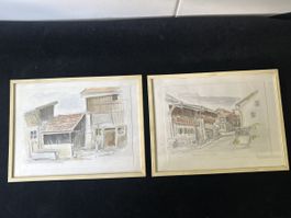 2er Set Aquarelle - Gemälde von E. Walthiert