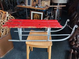 Antiker Schlitten, Antiker Metallschlitten, Alter Schlitten