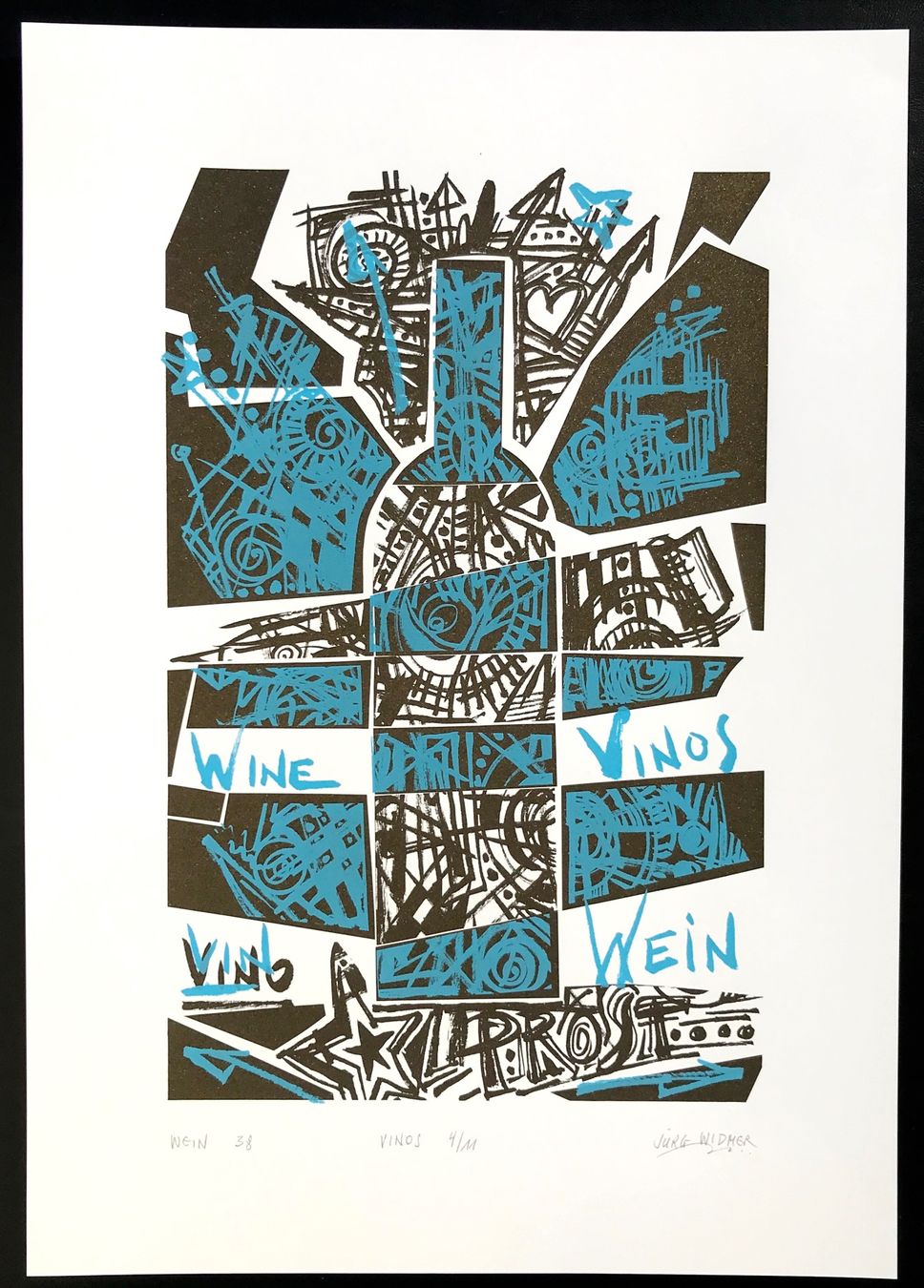 Grafica & Litografie: Artwine 38, Jürg Widmer, Siebdruck – Nuovo e nell'imballaggio originale da Seltisberg venduto da quadartswiss