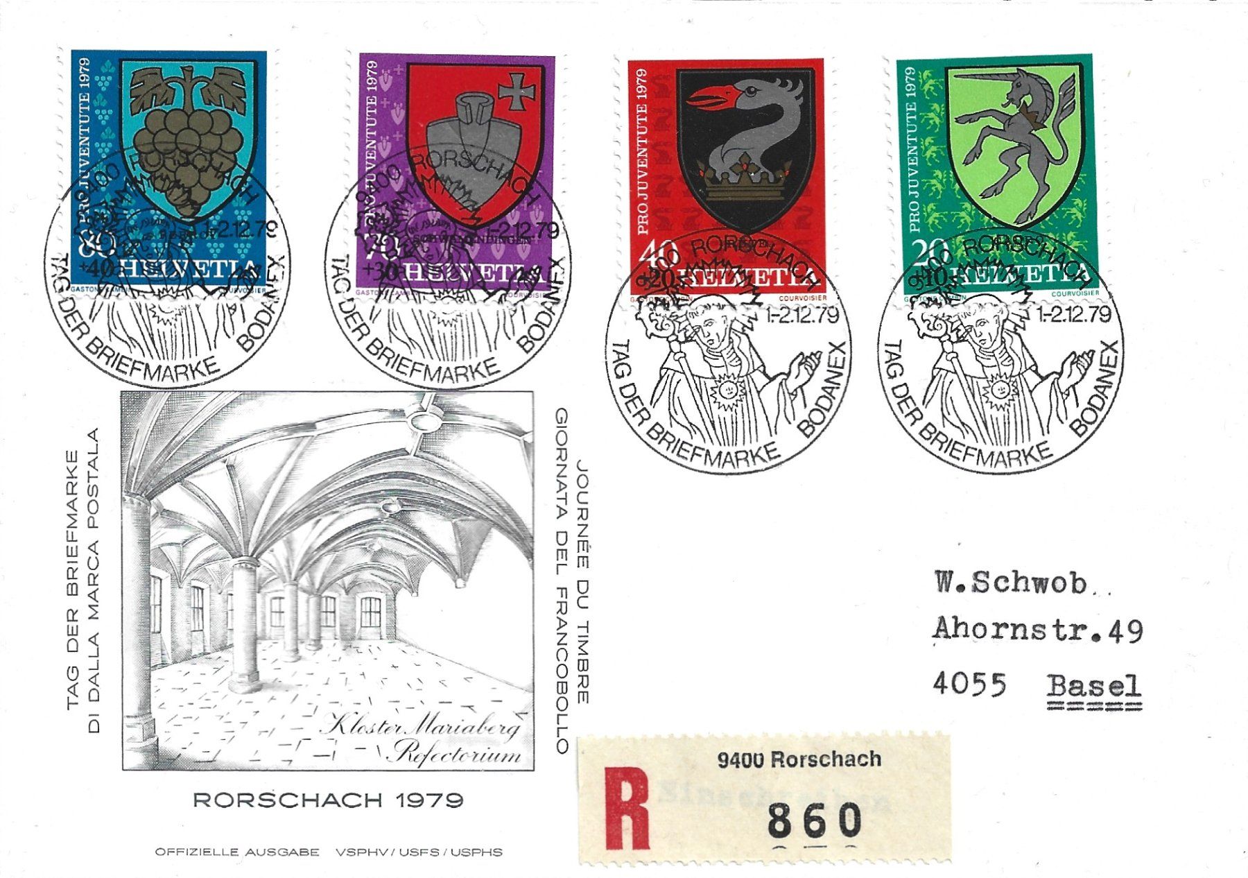 Alle Briefmarken: 1979 R-Brief nach Basel mit PJ 1979 – Gebraucht aus Rheinau von loxis