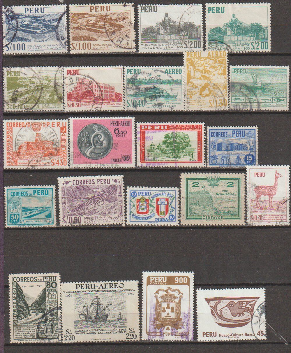 Alle Briefmarken: Pérou divers, bon état – Gebraucht aus Crans-Montana von kira56 2