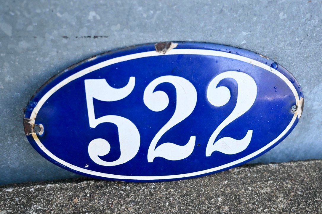 Insegne: antik Emailschild Hausnummer 522 emaille oval – Usato da Pfaffhausen venduto da mono_rec 2