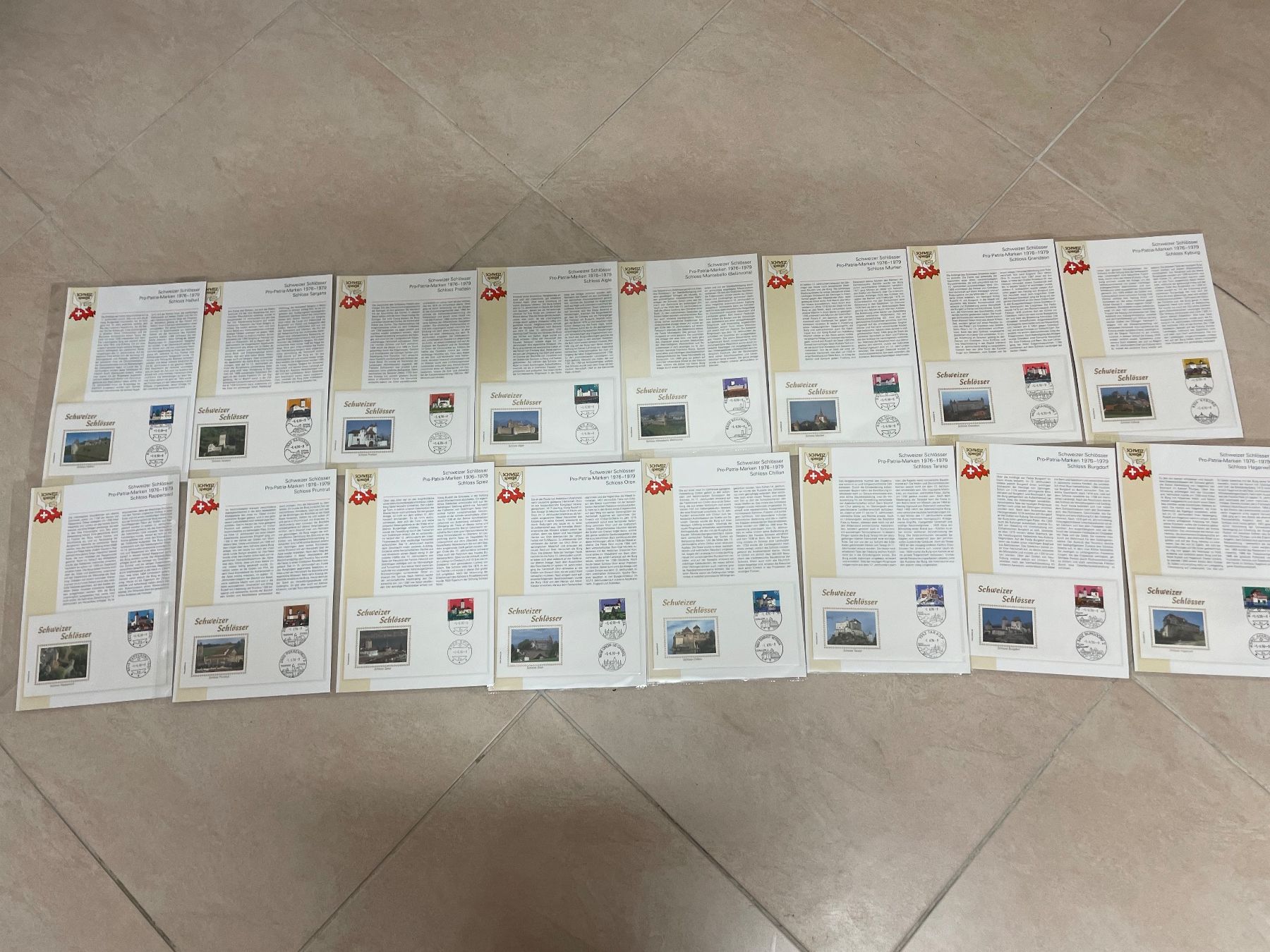 Alle Briefmarken: 16 châteaux, auf Deutsch – Gebraucht aus Sonceboz-Sombeval von Comment2 9
