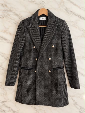 Mango Damen Mantel XS – Karomuster – sehr guter Zustand