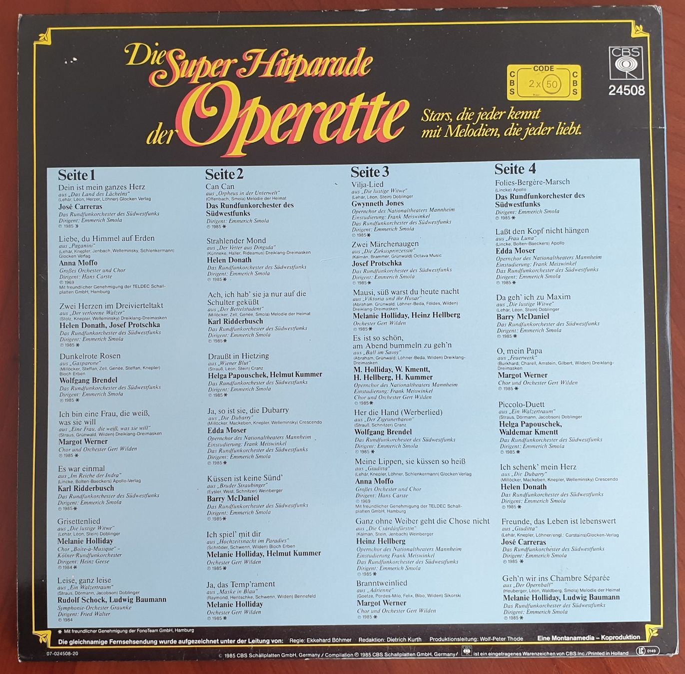 Dischi in vinile: Super Hitparade der Operette - 2 LPs Vinyl - 1985 – Usato da Schindellegi venduto da Peter8834 2