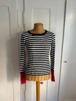 Feinstrick Pullover schwarz-weiss gestreift M