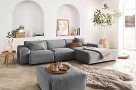 Ecksofa Eastport in Cord dunkelgrau rechts