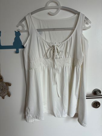 Blouse femme blanche épaules nues manches longues T.S