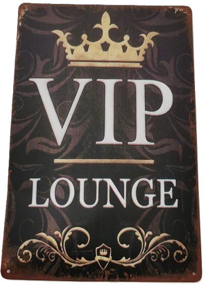 Schilder: VIP Lounge - Blechschild (neu, OVP) – Neu und originalverpackt aus Wilen b. Wollerau von morethanmusic