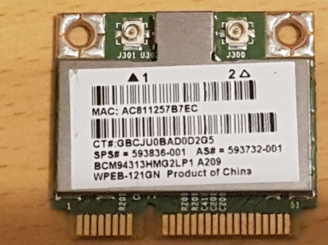 Unità & Adattatore: Wlan Broadcom BCM94313HMG2LP1 300 Mbps – Usato da Magden venduto da Gold-Adler