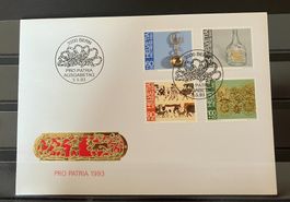 CH FDC Pro Patria Satz 1993