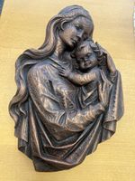 Wunderschönes Wandbild Madonna mit Kind, Wachskunst, 35cm