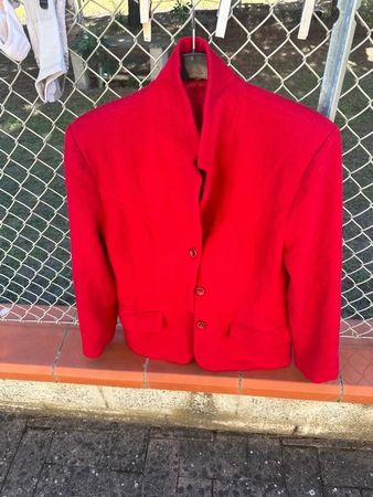 Roter Vintage-Blazer 80 % Wolle