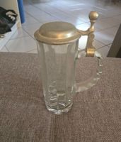 Belle Chope à Bière Ancienne avec Couvercle Métal