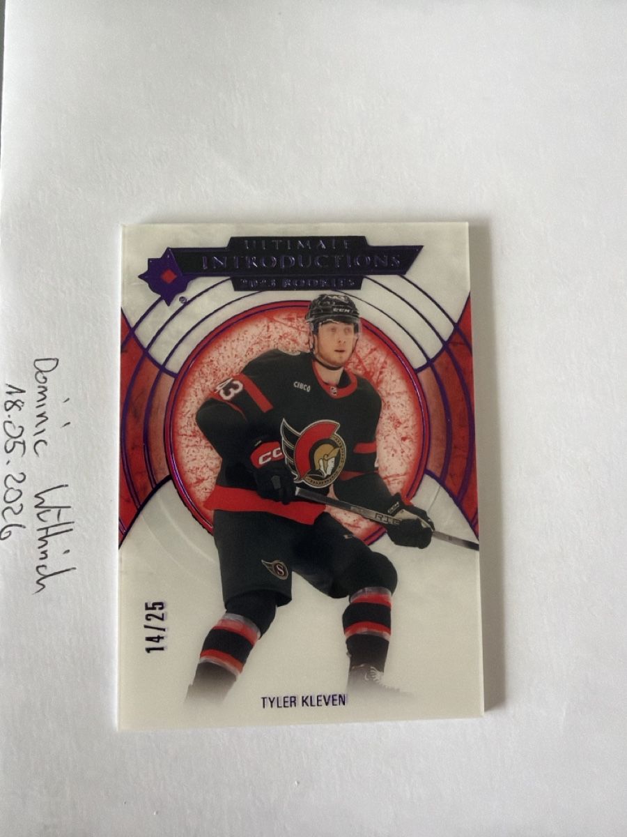 NHL Sammelbilder & Trading cards: Tyler Kleven Ultimate Introductions Rookies 14/25 Senators – Neu (gemäss Beschreibung) aus Düdingen von doems72