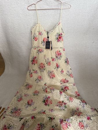 Robe longue Twinset imprimé floral dentelle taille 38(42it)