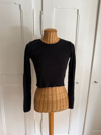 FOREVER 21 - Langarmshirt schwarz gerippt S