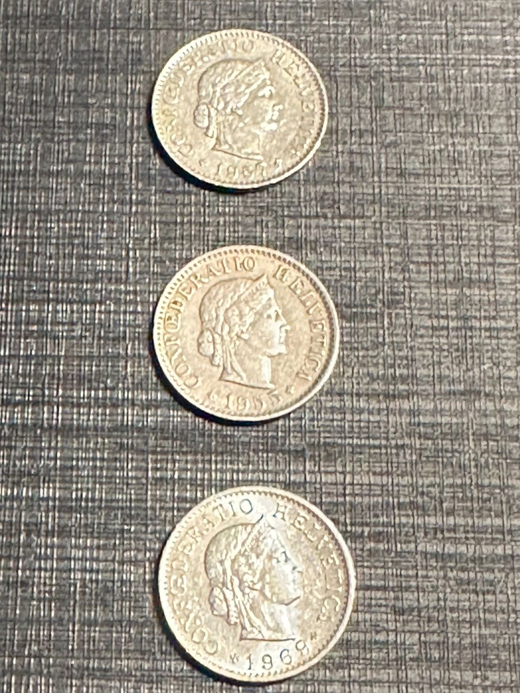 Alle Münzen: 3x 5 Rappen  Münzen Schweiz – Gebraucht aus Widnau von Tityos 1