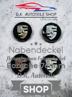 Porsche Nabendeckel Nabenkappen Felgendeckel Schwarz 76 mm