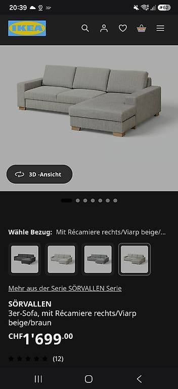 Ikea Sofas: 3er Sofa mit Récamiere – Gebraucht aus Opfikon von mar_2zwz 3
