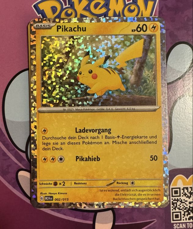2025 Pokemon McDonald's Happy Meal Promo Card - Pikachu 020/M-P Metal Card, Near Mint