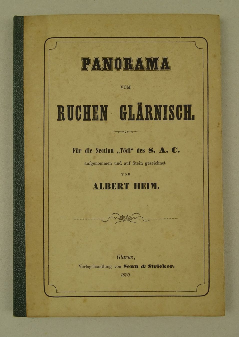 Libri: PANORAMA VOM RUCHEN GLÄRNISCH 1870 – Usato da Grüningen venduto da Kartensammler