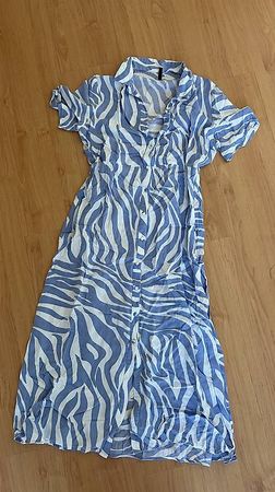 Sommerkleid animal print blau/ weiss
