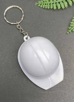 Schlüsselanhänger mit Flaschenöffner Baustellen Helm weiss