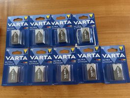 9 Stk Varta Batterie 9 Volt, U9VL, 6AM6,