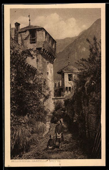 Cartoline postali: AK Bellinzona, Castello Svitto – Usato da Berlin venduto da bartko-reher