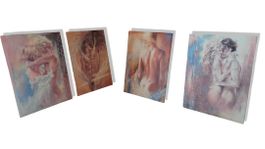 4 Gemälde Erotische Akte Acryl Sinnlichkeit  Leinwand Kunst