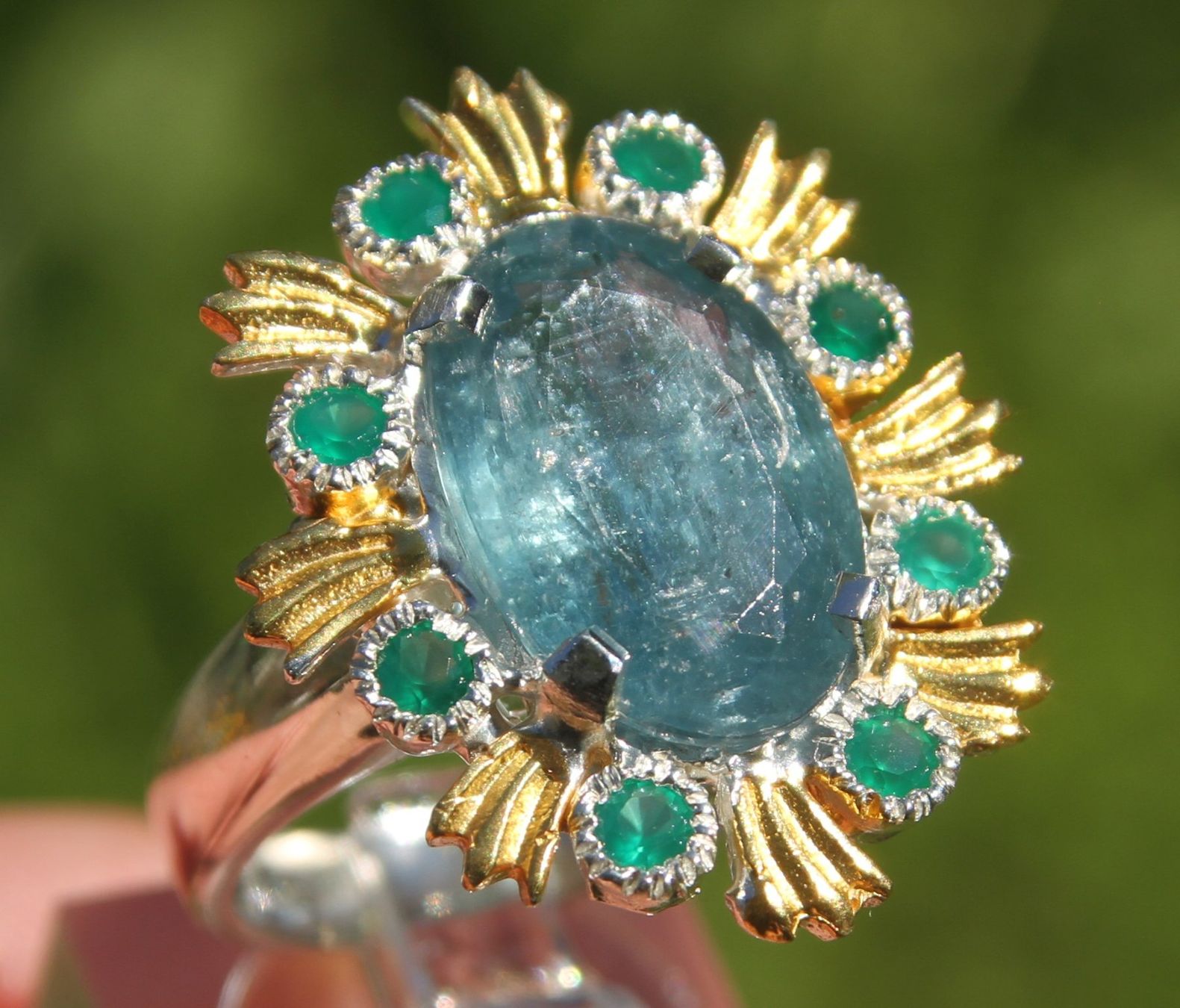 Anelli: Neu: Kyanit Onyx Ring Schmuck Größe 56 – Nuovo (secondo la descrizione) da Matten b. Interl venduto da EdelsteineInterlaken 1