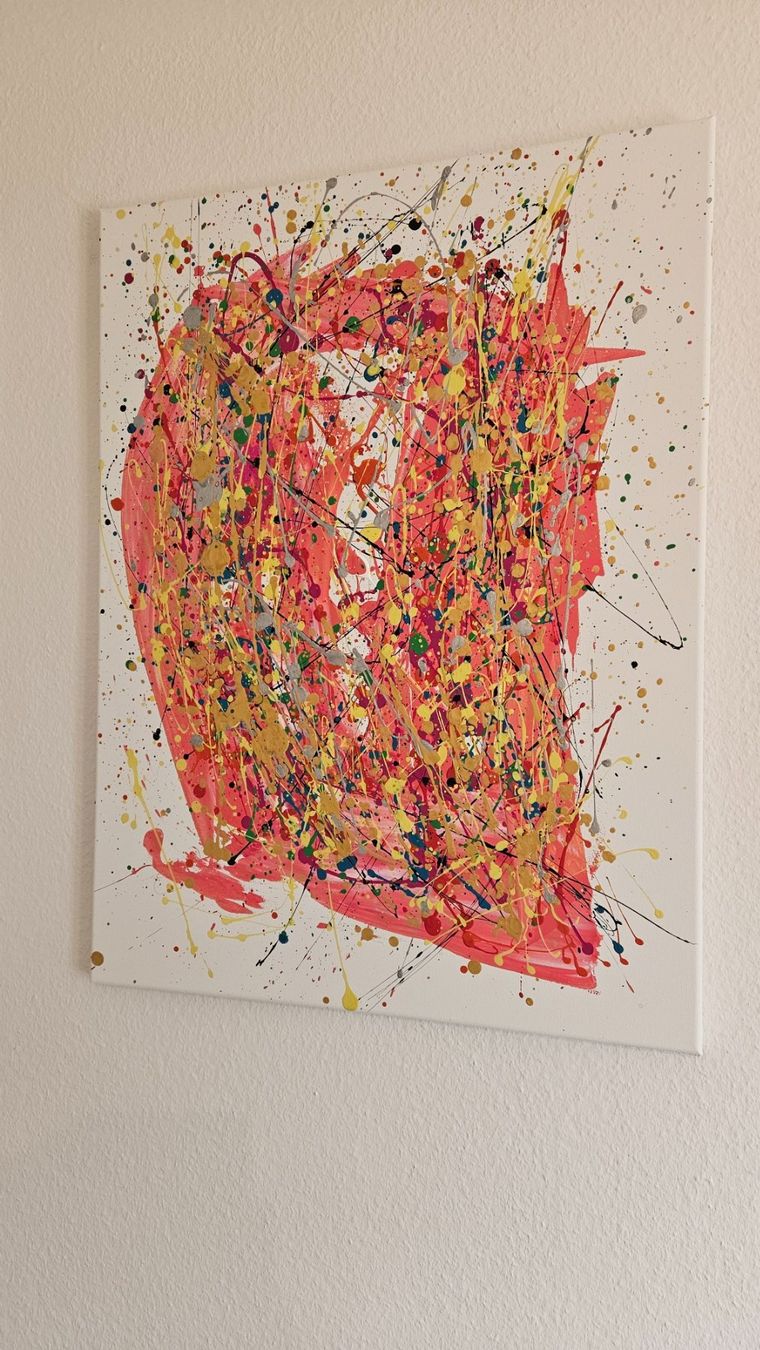 Dipinti: Tableau d'art abstrait moderne et coloré, pièce unique – Nuovo (secondo la descrizione) da Le Locle venduto da fab_c9hh 1